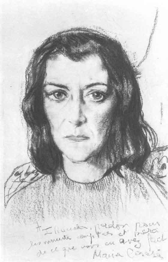 Портрет французской актриссы Марии Казарес. 1956. Собственность автора 