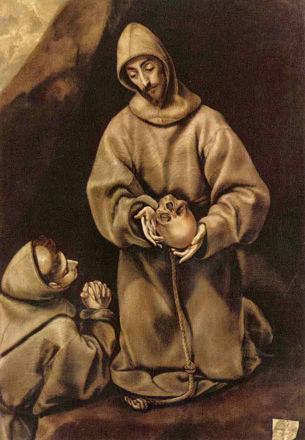 Св. Франциск и брат Лео, размышляющие о смерти.1596-1601. Милан,Брера 