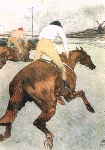 Жокеи. Цветная литография, 1899 