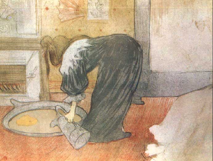 Женщина с тазом. Цветная литография, 1896 