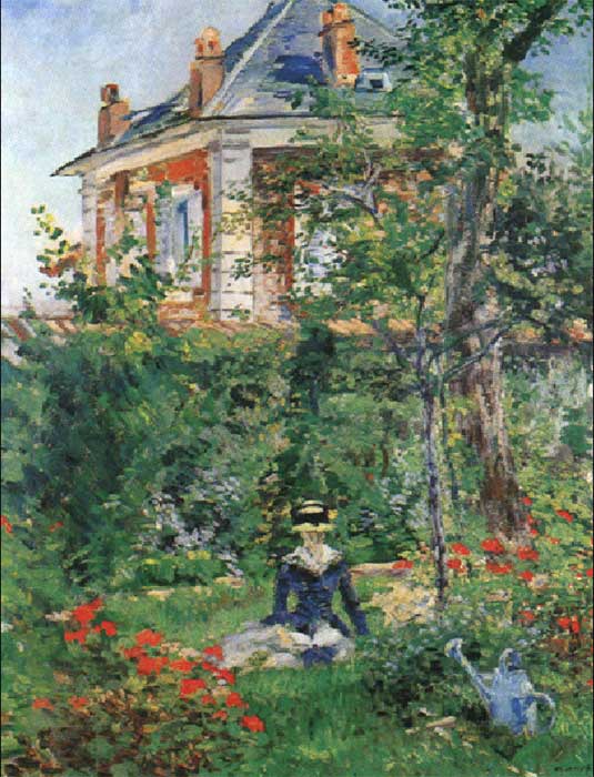 Молодая девушка в саду (Уголок сада в Бельвю), 1880г. 