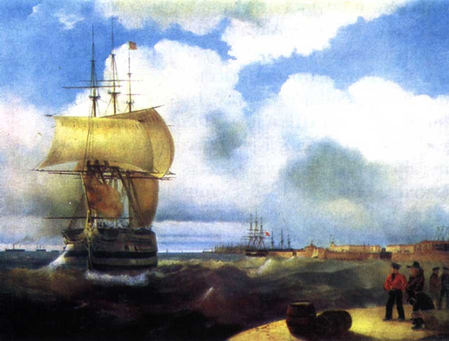 Большой рейд в Кронштадте.1836.масло 
