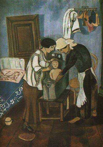 Купание ребенка. 1916 