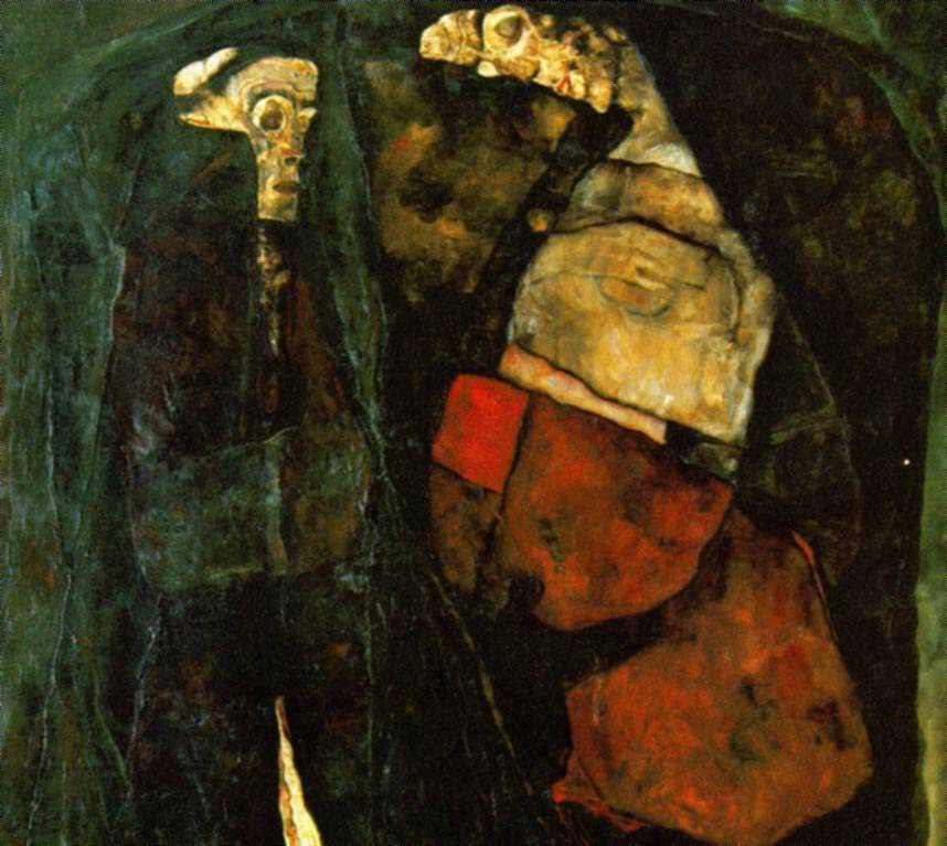 Беременная женщина и смерть, 1911<br>Масло на холсте<br>Национальная галерея, Прага 