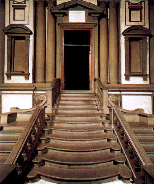 Микеланджело. Лестница библиотеки Лауренциана(1520-50) 